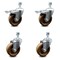 Service Caster 4 Inch High Temp Phenolic Swivel 12mm Stem Caster Total Lock Brake SCC, 2PK SCC-TSTTL20S414-PHRHT-M1215-2-S-2 - alternate 1